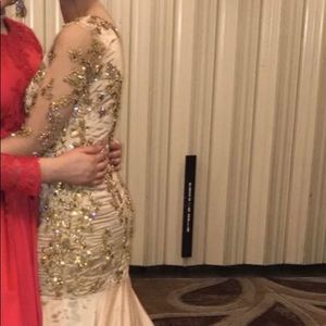 Champagne floor length gown size 4